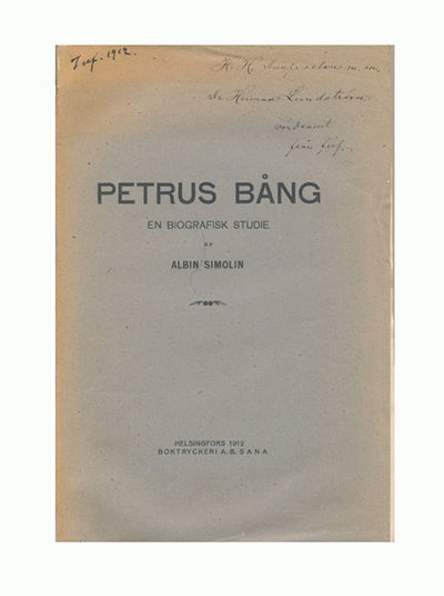 Petrus Bång. En biografisk studie.