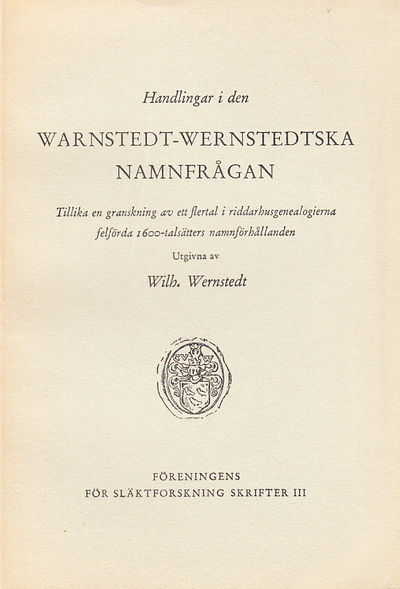 Handlingar i den Warnstedt-Wernstedtska…