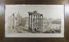 Monumental Panoramic View of The Forum Romanum, the Temple of Saturn in the foreground [ORIGINAL 3-PART ALBUMEN PRINT]