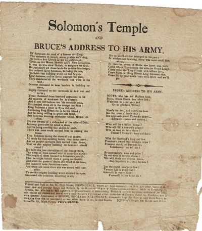 Solomon's temple and Bruce's address to his army
