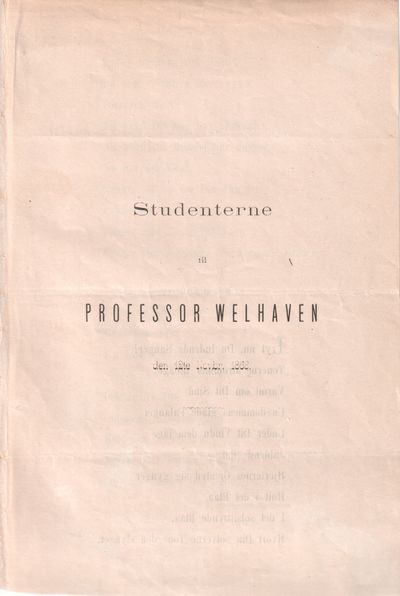 Studenterne til Professor Welhaven den 12te Novbr…
