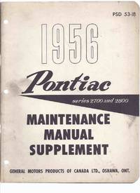 cover of 1956 Pontiac series 2700 and 2800 Maintenance manual supplement, Oshawa ( Published 1955 for 1956 ) ( Pontiac Motor Division / General Motors Corporation / GMC / GM )( Cars / Automobiles )