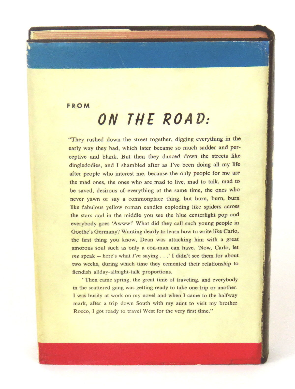 On The Road by Kerouac, Jack Black cloth with title in white on cover and flawless text in