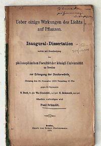 Ueber Einige Wirkungen Des Lichts Auf Pflanzen. Seinen Theuren Eltern in Innigster Dankbarkeit Gewidmet Vom Verfasser