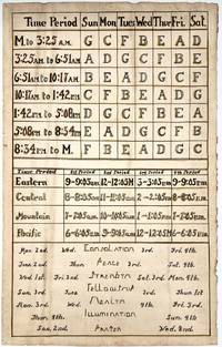 Hand-Lettered c.1900 Liturgy of the Hours Broadside