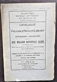 Catalogue of the Valuable Private Librry and Autograph Collectdion