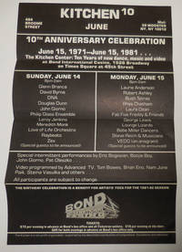 Poster for a series of events at The Kitchen Center for Video, Music and Dance on Wooster Street in NYC by New York Arts Scene Ephemera - David Byrne, Meredith Monk, Laurie Anderson, Steve Reich John Giorno et al - 1981