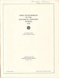 Some Developments in the Electrical Industry during 1925