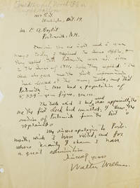 Autograph Letter, signed ("Walter Wellman") to C.A. Hazlitt of Portsmouth, N.H., acknowledging his mistake in reference to Portsmouth and the Census of 1800