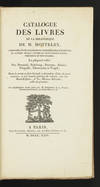 Catalogue des Livres de la Bibliothéque de M. Motteley, composée d'une Collection considérable d'Elzévirs et autres beaux Livres et Manuscrits rares, précieux et singuliers, la plupart reliés par Desseuil, Padeloup, Derome, Simier, Purgold, Thouvenin et Vogel; dont la vente se fera le jeudi 2 décembre 1824, et jours suivans..