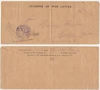 1918 - FROM . . . PRISONER NO 7162 [HELD BY] U.S PRISONER OF WAR COMPANY NO. 1 IN FRANCE. A...