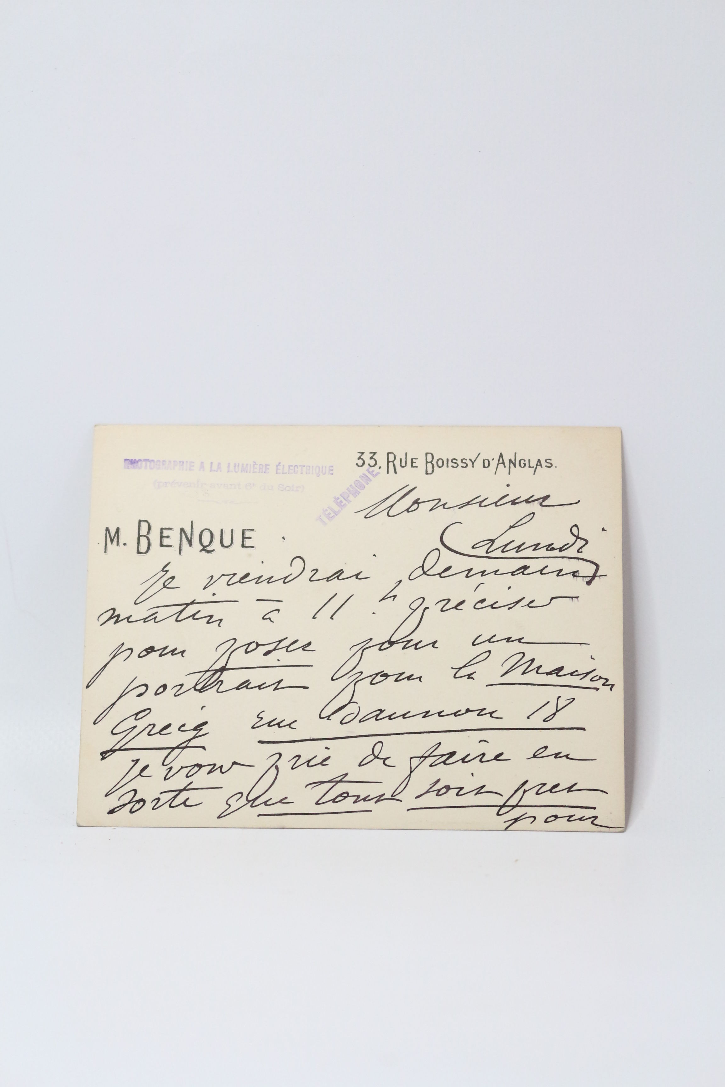 Edouard Manet | Lettre autographe à Isabelle Lemmonier dites Lettres à