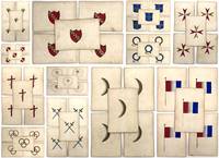 Handmade 19th Cent. French Card Game with Elegant Original Gouache Artwork -- "Memory" or "Keep Your Temper