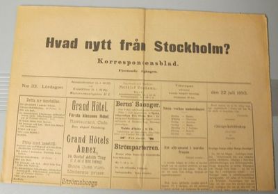 Korrespondesbladet Hvad nytt från Stockholm? N:o…