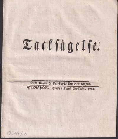 Tacksägelse.