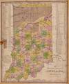 View Image 1 of 3 for THE TRAVELLERS POCKET MAP OF INDIANA WITH ITS ROADS & DISTANCES. Inventory #005756