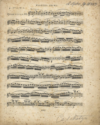 [Op. 58, no. 3]. [Trois Quatuors pour deux Violons, Viola et Violoncelle Composés et Dédiés à Son Ami Guillaume Speyer à Offenbach... Oeuv. 58. No. III. Rthlr. 1.16 gr.]. [Parts]