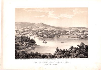 Litografi av “Parti af Vestre Aker ved…