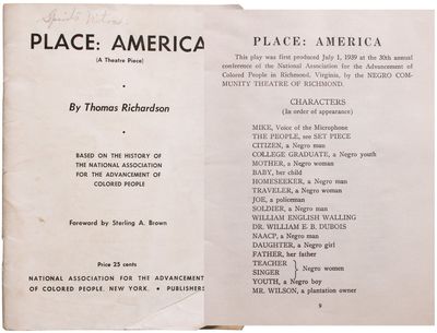 Place: America (A Theatre Piece) [Cover title]
