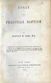 ESSAY ON CHRISTIAN BAPTISM
