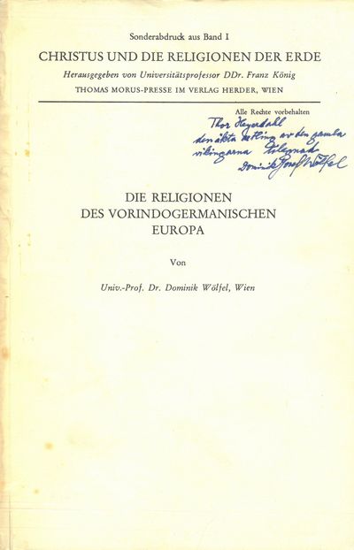 Die Religionen des vorindogermanischen Europa.