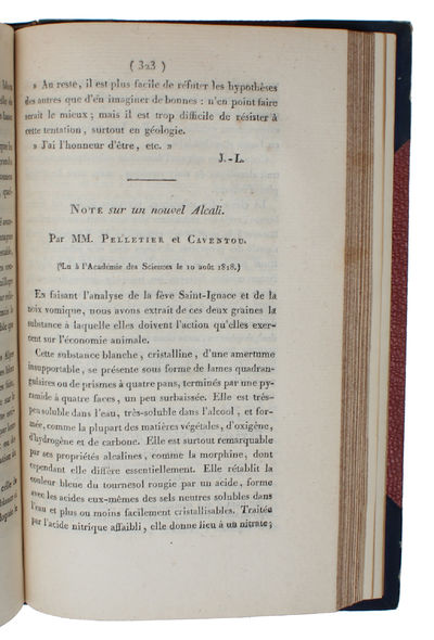 Note sur un nouvel Alcali (Lu à l'Academie des Sciences le 10 août 1818. - [THE DISCOVERY OF STRYCHNINE] (photo 2)