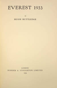 cover of Everest 1933.