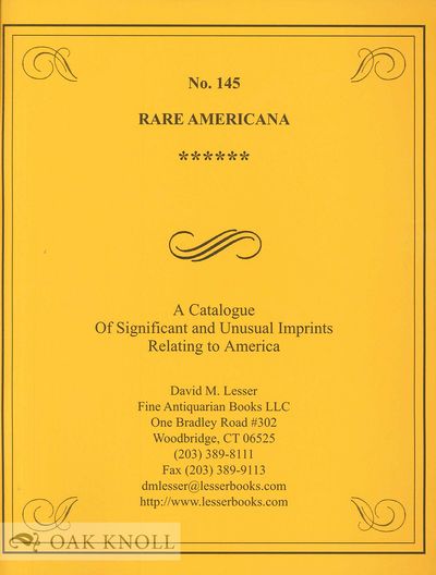 Four Americana catalogues issued by David M. Lesser. #132, 143, 144, & 145