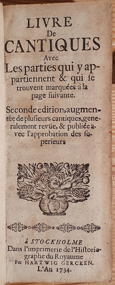 Livre des cantiques avec les parties qui y…