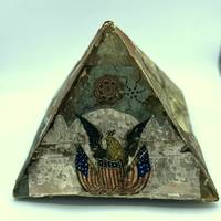 Hand Made Four-sided Wallpaper Decorated Decoupage Patriotic Parade Hat