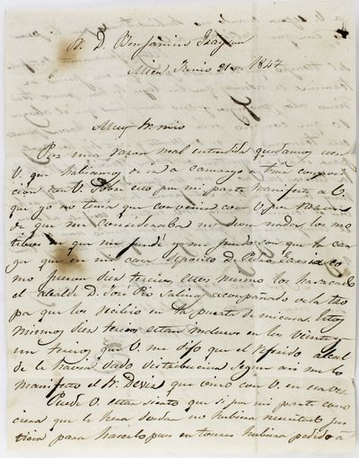 [Manuscript Letter, Signed, from a Local Mexican Business Associate to a Texas Merchant Who Supplied the American Army During the Mexican-American War]