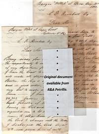 1863 TRANSATLANTIC TRADE: TWO (2) HOLOGRAPH LETTERS, WRITTEN ABOARD THE SHIP "WITCH" OFF THE COAST OF GHANA, SOON TO SAIL HOME TO BOSTON + NINE (9) MARITIME TRADE DOCUMENTS REGARDING SALE OF THE AFRICAN CARGO OF GUM COPAL, PALM OIL, CINNAMON, MACE, &C