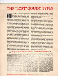 The "Lost" Goudy Types (Advertising Card) by Lewis)(Charles Lutwidge Dodgson) (Carroll - First Edition - 1950 - from Dale Steffey Books (SKU: 004571)