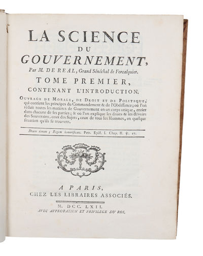 La Science Du Gouvernement. Vol. 1 - 3 & 6. (photo 3)