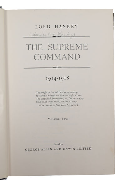 The Supreme Command 1914-1918; The Supreme Control at the Paris Peace Conference 1919 . 2 vols. + supplement. (photo 6)