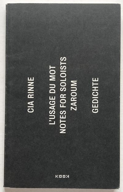 L'usage du mot. Notes for soloists. Zaroum.…