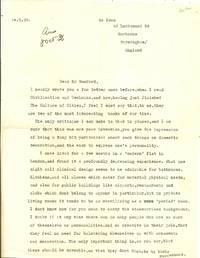 TYPED LETTER SIGNED (TLS) to Lewis Mumford