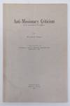 Anti-Missionary Criticism: With Reference to Hawaii - a paper read before the Honolulu Social Science Assocation 1935