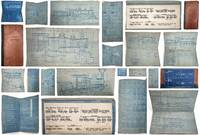Pair of c.1912 Blueprint Albums Belonging to Railroad Apprentice Engineer T.B. Wolcott