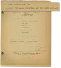 A Verbatim Transcript of: A Forum: The Black Revolution and the White Backlash (Original transcript of the 1964 Town Hall forum) de David Susskind (moderator); Ossie Davis, Ruby Dee,, Lorraine Hansberry, Leroi Jones, John Killens, Paule Marshall, Charles E. Silberman, James Wechsler (panel) - 1964