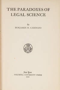 The Paradoxes of Legal Science, Frederick Bernays Wiener's Copy
