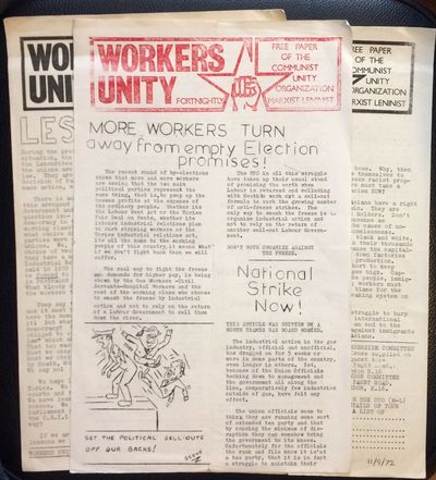 Workers Unity: free paper of the Communist Unity Organization, Marxist-Leninist [three issues]