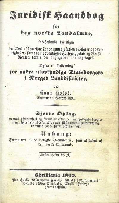 Juridisk Haandbog for den norske Landalmue,…