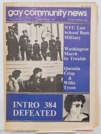 cover of GCN: Gay Community News; the gay weekly; vol. 6, #18, Nov. 25, 1978: Intro 384 Defeated
