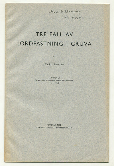 Tre fall av jordfästning i gruva. Särtryck ur…