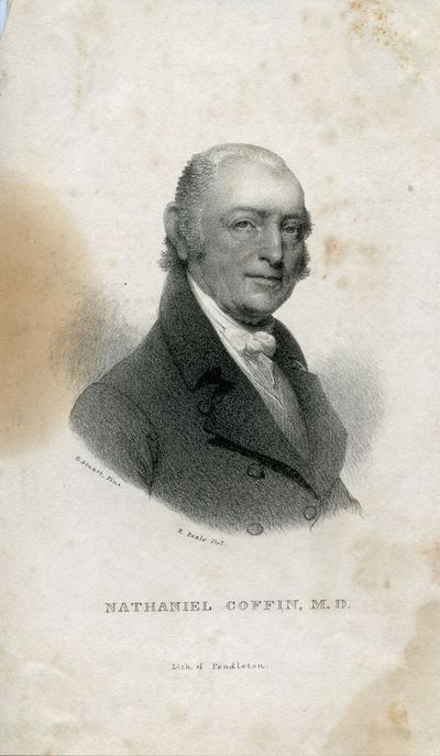 Lithograph Portrait by Rembrandt Peale after Gilbert Stuart, lithographed by Pendleton