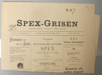 Spex-Grisen. Andra årgången. Lördagen den 18…