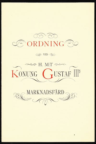 Ordning vid H. M:t konung Gustaf III:s…