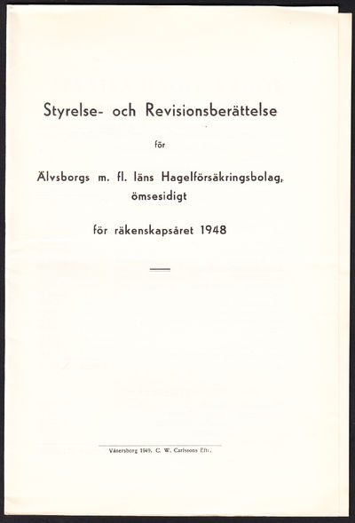 Styrelse- och revisionsberättelse för Älvsborgs…