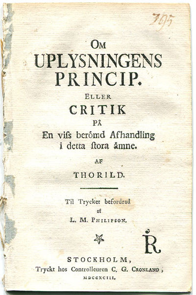 Om uplysningens princip. Eller critik på en viss…
